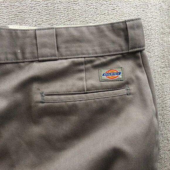 Dickies Mens Wok Pants Size 40x32 Khaki Straight Classic Flat Front Loose Relaxe - Picture 8 of 11